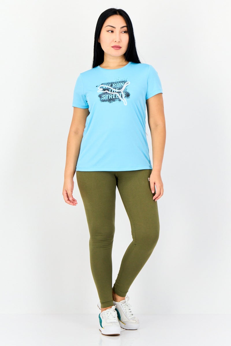 PUMA Women Sportswear Fit Short Sleeves Running T-shirt, Light Blue - Image 4