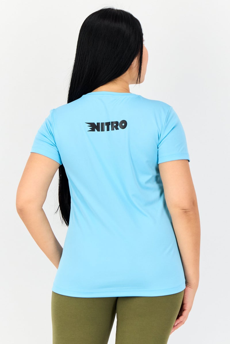 PUMA Women Sportswear Fit Short Sleeves Running T-shirt, Light Blue - Image 3