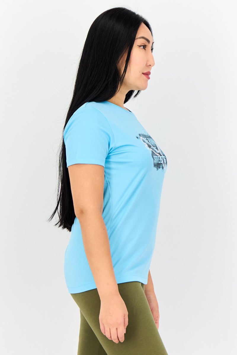 PUMA Women Sportswear Fit Short Sleeves Running T-shirt, Light Blue - Image 2