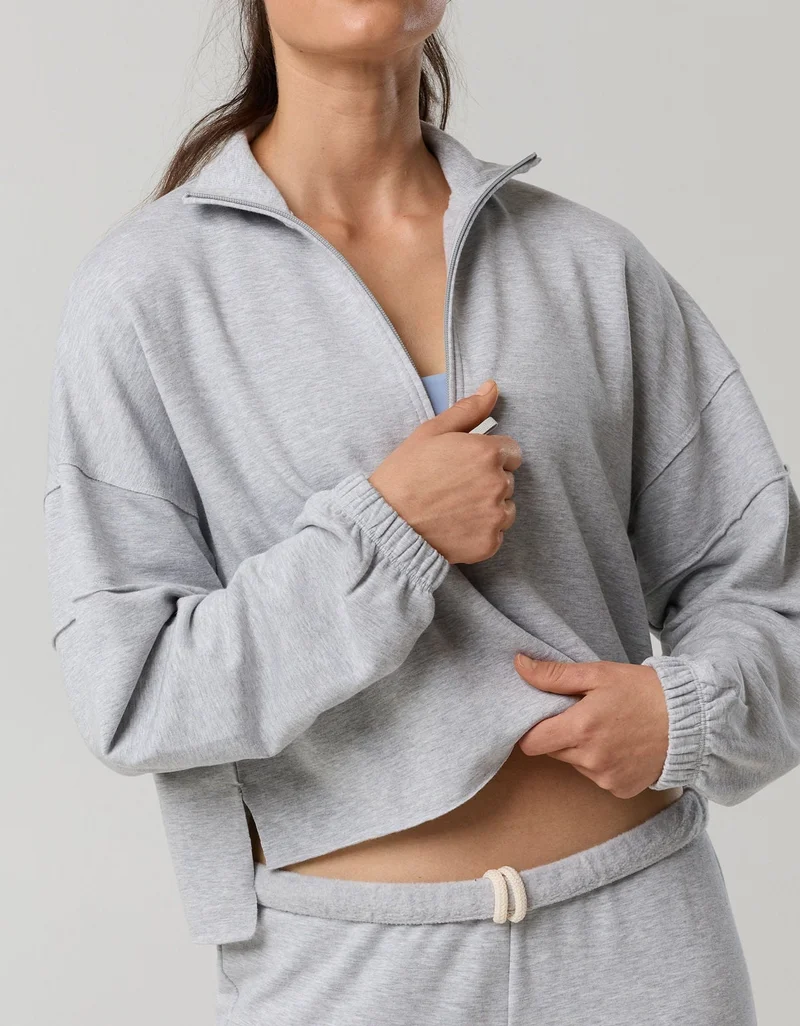 Aerie  OFFLINE By Aerie OTT Seamed Quarter Zip Sweatshirt for Women | Best Price UAE