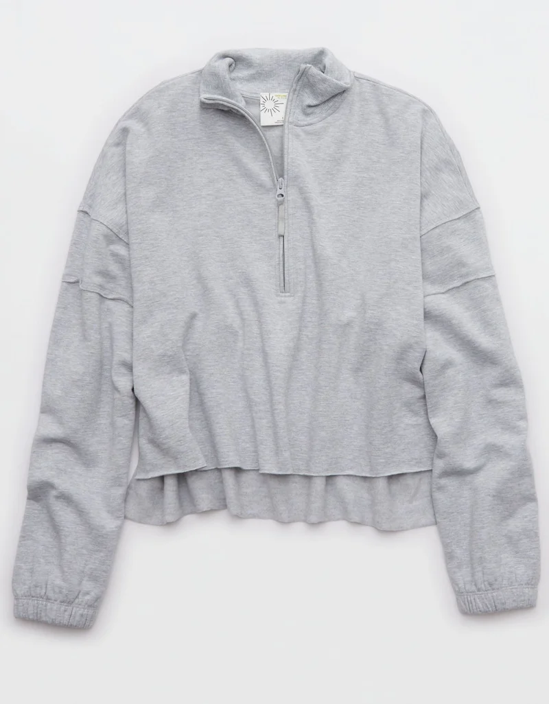 Aerie  OFFLINE By Aerie OTT Seamed Quarter Zip Sweatshirt for Women | Best Price UAE
