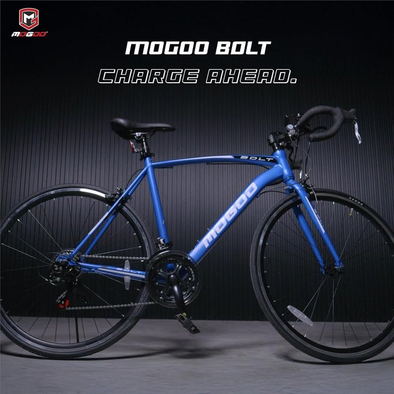 Mogoo Bolt 700C Road Bike, 14 Speed Shimano Drivetrain, Lightweight Steel Frame Adult Racing Bicycle, Kenda Tires, Caliper Brakes, Cycle For Men Women, Bicycle-Men Adult - Image 5