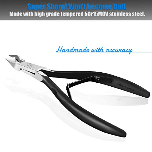 Blueorchids Cuticle Trimmer with Cuticle Pusher - Cuticle Remover Cuticle Nipper Professional Stainless Steel Cuticle Cutter Clipper Durable Pedicure Manicure Tools for Fingernails and Toenails - Half Jaw - Image 5