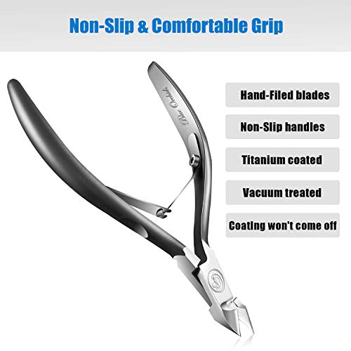 Blueorchids Cuticle Trimmer with Cuticle Pusher - Cuticle Remover Cuticle Nipper Professional Stainless Steel Cuticle Cutter Clipper Durable Pedicure Manicure Tools for Fingernails and Toenails - Half Jaw - Image 4