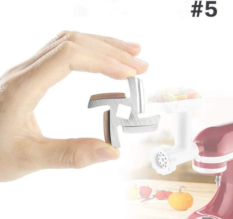 Dossini Meat Grinder Blades Meat Grinder Stainless Steel Food Grinder Accessories,Food Blade Knife Cutter Compatible,for Size 5,Fits Kitchen (4 Pack 5# Knife) - Image 2