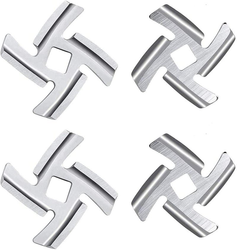 Dossini Meat Grinder Blades Meat Grinder Stainless Steel Food Grinder Accessories,Food Blade Knife Cutter Compatible,for Size 5,Fits Kitchen (4 Pack 5# Knife) - Image 1