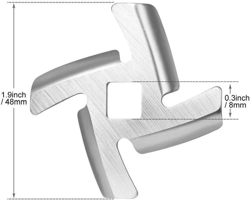 Dossini Meat Grinder Blades Meat Grinder Stainless Steel Food Grinder Accessories,Food Blade Knife Cutter Compatible,for Size 5,Fits Kitchen (4 Pack 5# Knife) - Image 4