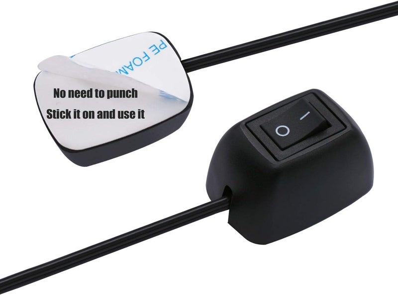 TWTADE Paste Type Car Push Button Switch ON/Off DC12V Surface Mount Water Drop Shape DIY SPST Rocker With 23.6" Cable for Various Lamps and Lanterns H-014-60CM - Image 1