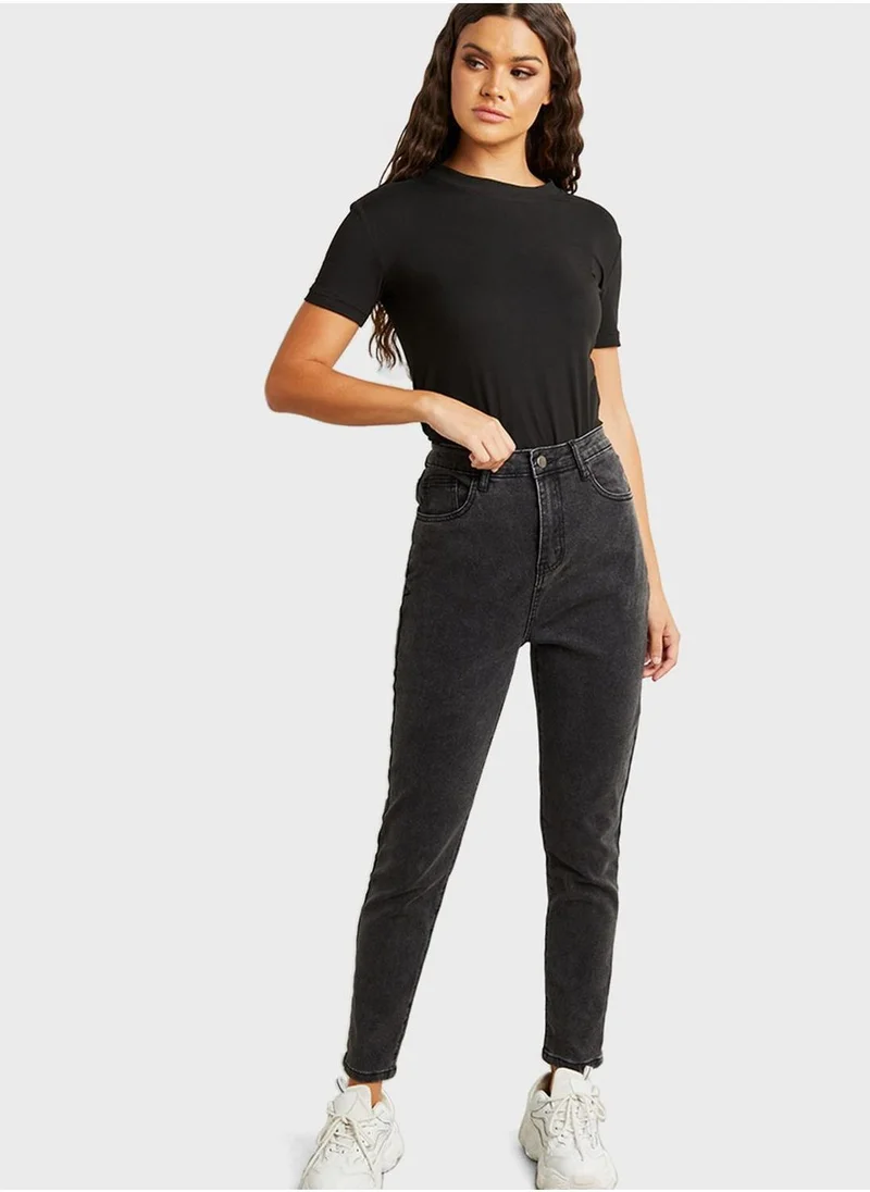 Styli High Waist Mom Jeans