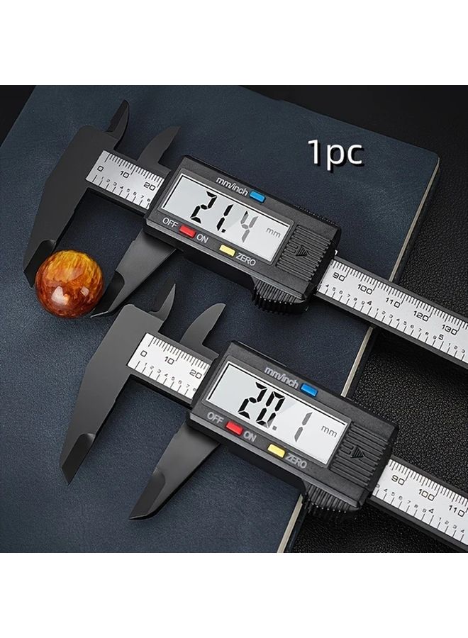 Black Carbon Fiber Digital Caliper With Large LCD Screen Electronic Micrometer Measuring Tool - Image 1