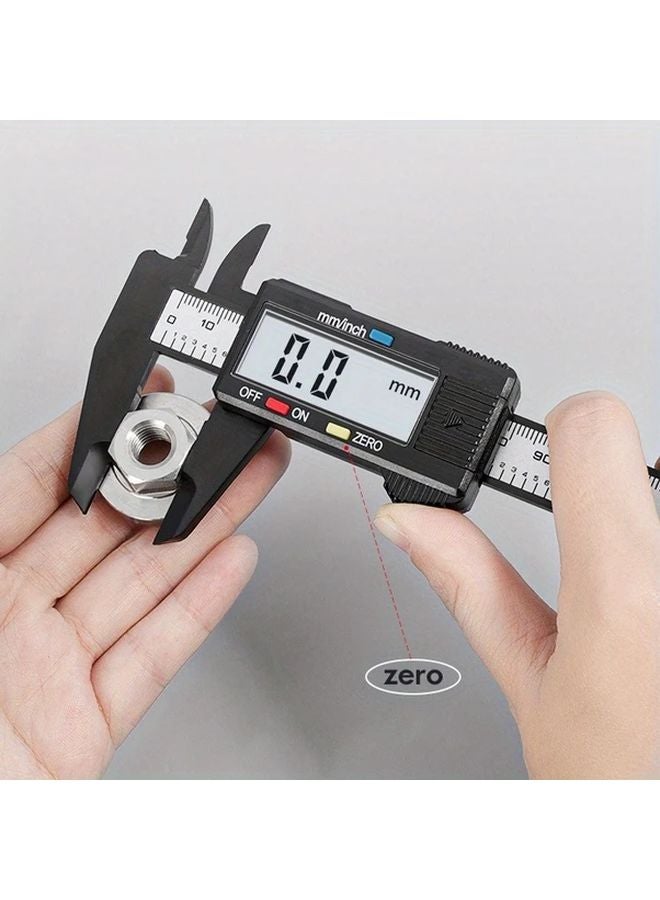 Black Carbon Fiber Digital Caliper With Large LCD Screen Electronic Micrometer Measuring Tool - Image 2