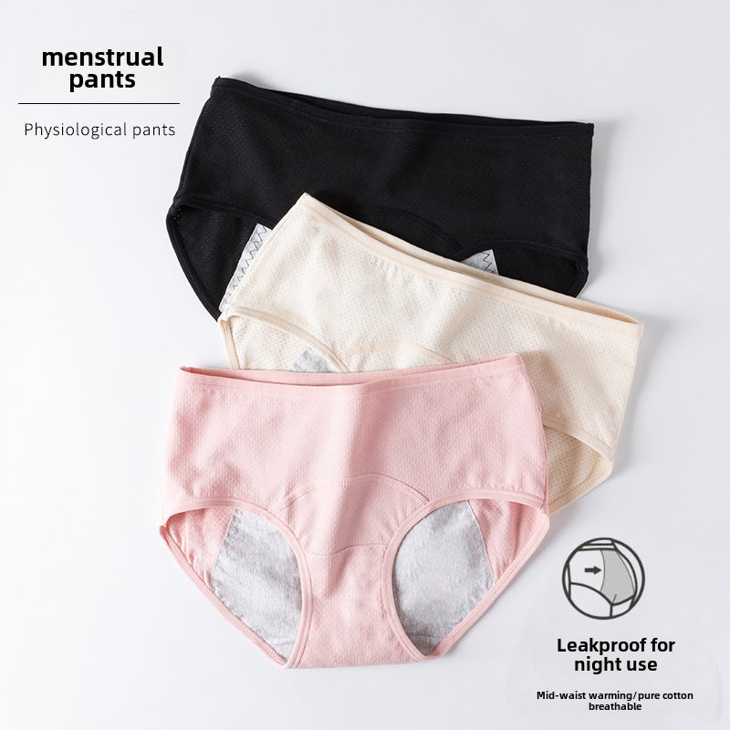 Cotton Antibacterial Leakproof Womens Period Panties Light gray - Image 4