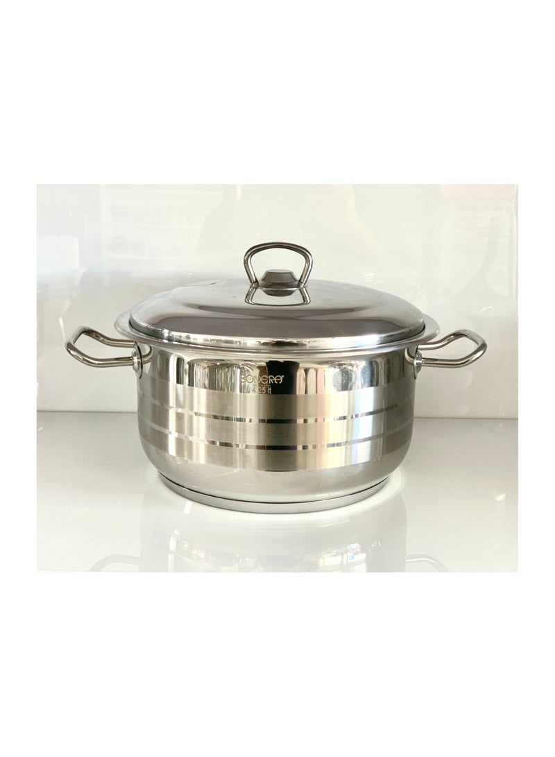 Bonera وعاء ماستر شيف العميق – 22 سم – 4.25 لتر – ستانلس ستيل 18/10 Cr-Ni – وعاء طهي متين للاستخدام اليومي والمهني - Image 3