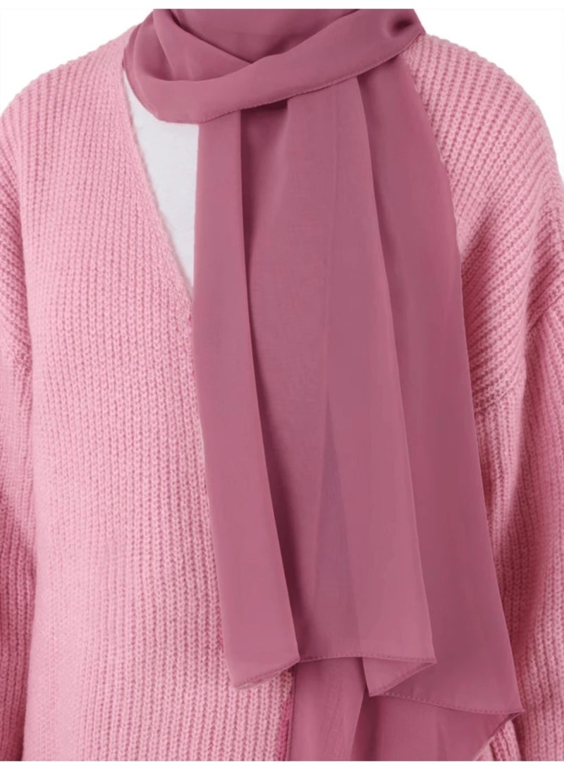 Elegant Soft Pink Hijab – Lightweight & Stylish - Image 2
