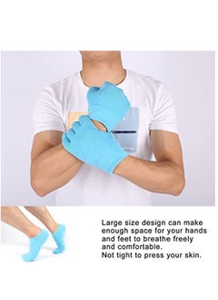 SYOSI Moisturizing Socks and Gloves Set Soft Cotton with Thermoplastic Gel Repair and Heal Eczema Cracked Dry Skin, Gel Lining Infused with Essential Oils and Vitamins  - Image 4