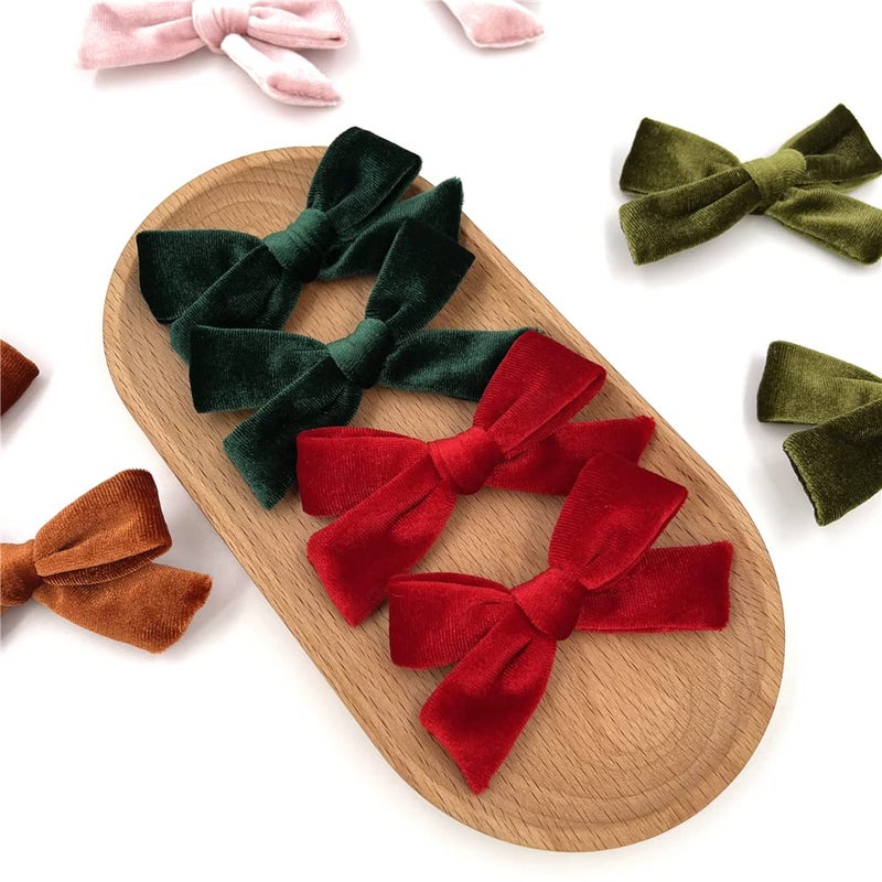 Sugarmelon 24 Pieces Velvet Bow Hair Clips Barrettes for Baby Girl Hair Bows Alligator Clip Accessories for Little Girls Toddler Kids Teens - Image 3