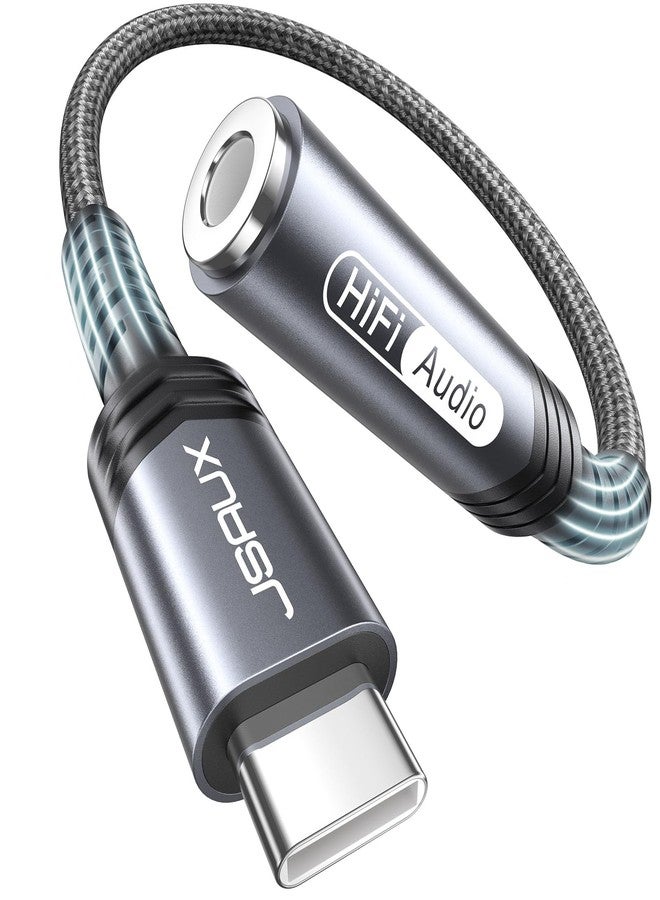 JSAUX USB Type C to 3.5mm Female Headphone Jack Adapter, USB C to Aux Audio Dongle Cable Cord Compatible with iPhone 17 16 Pro Max/15 Pro, Samsung Galaxy S24/S23/S22 Ultra, iPad Pro, Pixel 9/8 (Grey) - Image 1