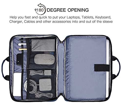 imComor 15.6 Inch Laptop Sleeve Bag, Waterproof Men Women TSA Case for Macbook Pro 16 M4 M3 M2 M1, Acer Aspire E15/Predator, Lenovo Ideapad 1 15.6, HP Envy/Victus 15.6, ASUS Dell 15 Case, Navy Blue - Image 2