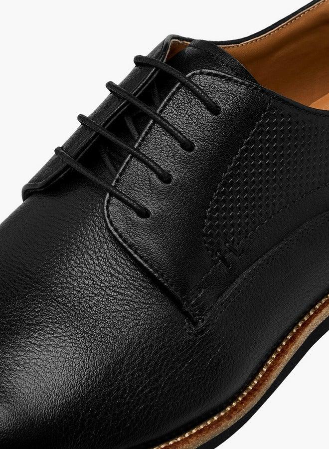 DUCHINI Men's Textured Lace-Up Derby Shoes - Image 4