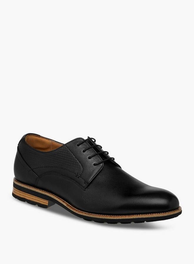 DUCHINI Men's Textured Lace-Up Derby Shoes - Image 1