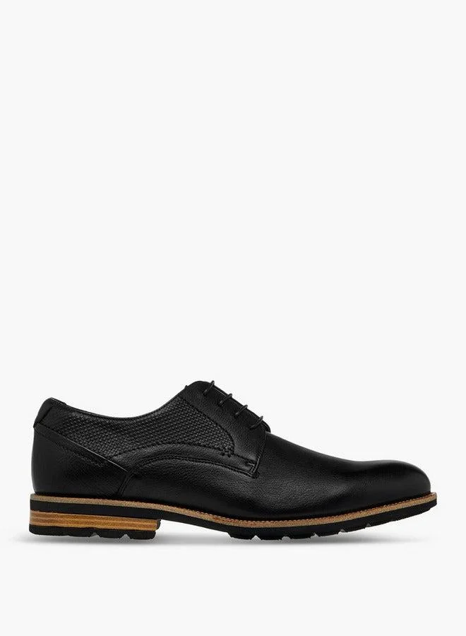 DUCHINI Men's Textured Lace-Up Derby Shoes