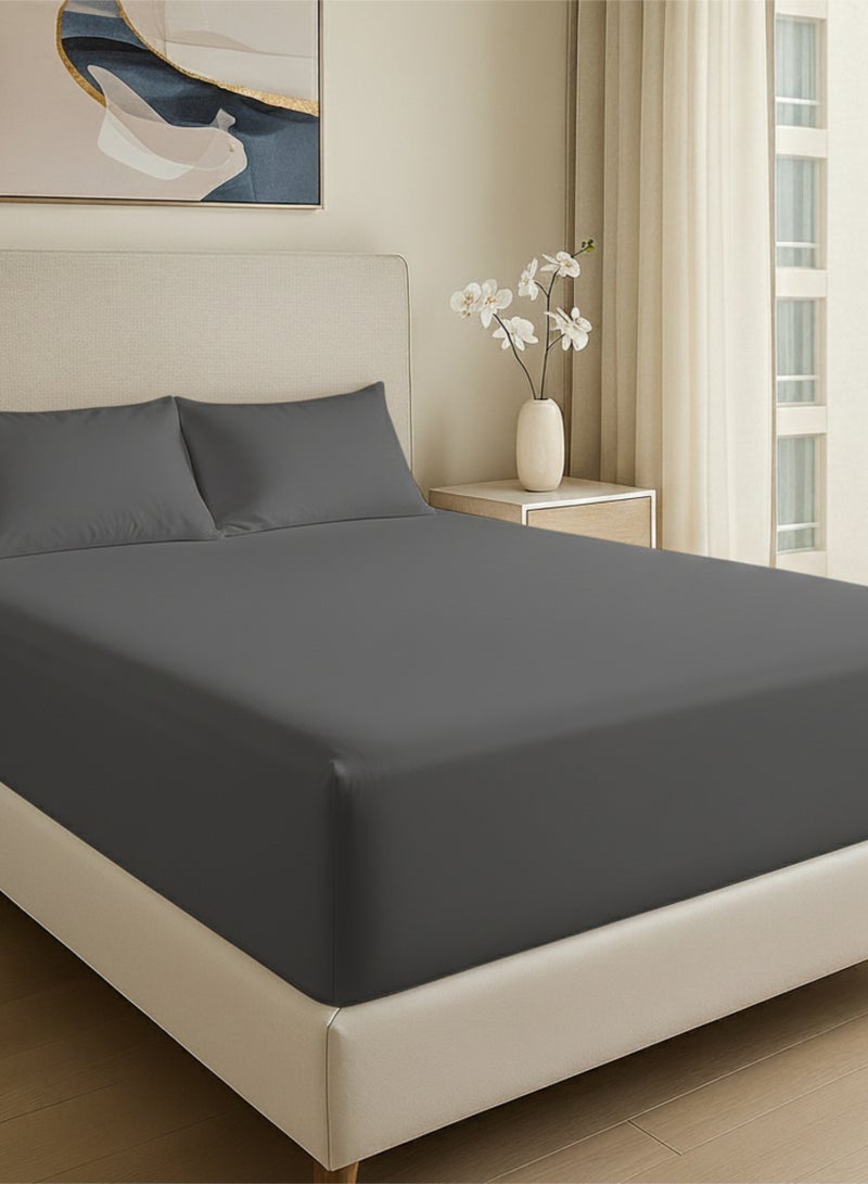 كلاود سكيب لينين Cloud Scape Linen 600 Thread Count Egyptian Cotton Sheet Set( Single, Charcoal) - Image 1