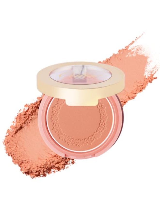 Oulac Peach Blush Makeup Fair Skin Pigmented Powery Blush Korean Style Natural Radiant Look Blendable Buildable blush Light Skin Vegan CrueltyFree 48g 16 Summer Time - Image 1