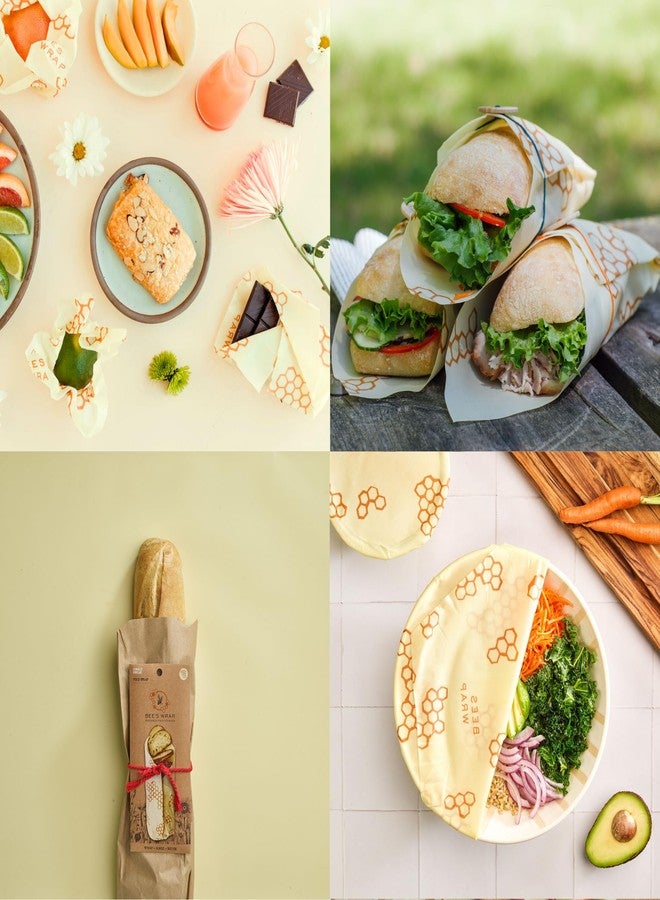 Bee's Wrap Beeswax Wraps for Food - Honeycomb Bread Wrap - Made in USA Reusable Bread Storage Bags - Organic & Eco-Friendly Alternative to Aluminum Foil, Sourdough Bags & Plastic Wrap - Image 3