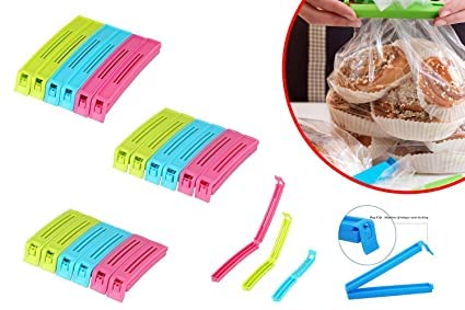 SIVI SIDDHI VINAYAK Creation Plastic Food Snack Bag Pouch Clip Sealer for Keeping Food Fresh for Home Kitchen Camping Snack Seal Sealing Bag Clips MultiColor Pack of 18 - Image 5