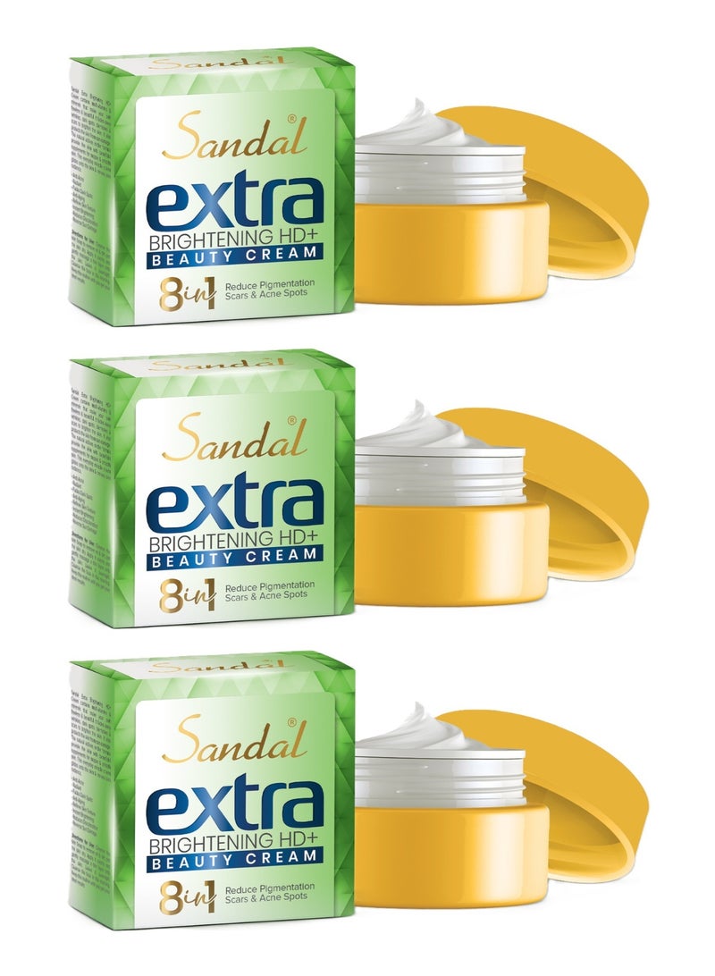 Extra Brightening HD+ Beauty Cream – 8 in 1 Formula - Pack of 3