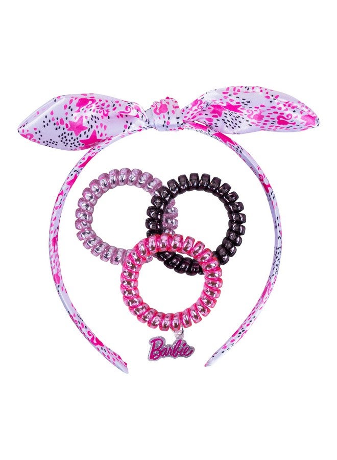 LUV HER Barbie Headbands 4pc | Knotted Hairband & Hair Ties Set for Girls with Soft Fabric - Online Exclusive Ages 3+ - Image 3