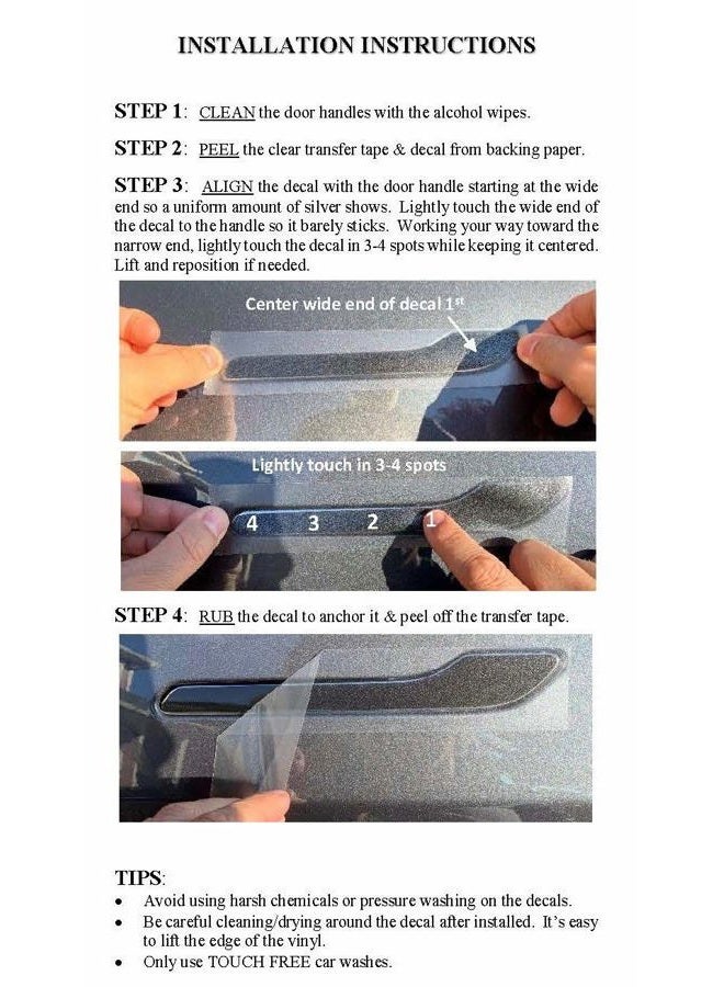 Custom Cut Graphics Door Handle Wrap for Tesla Model 3/Y (Matte Black) - Image 4