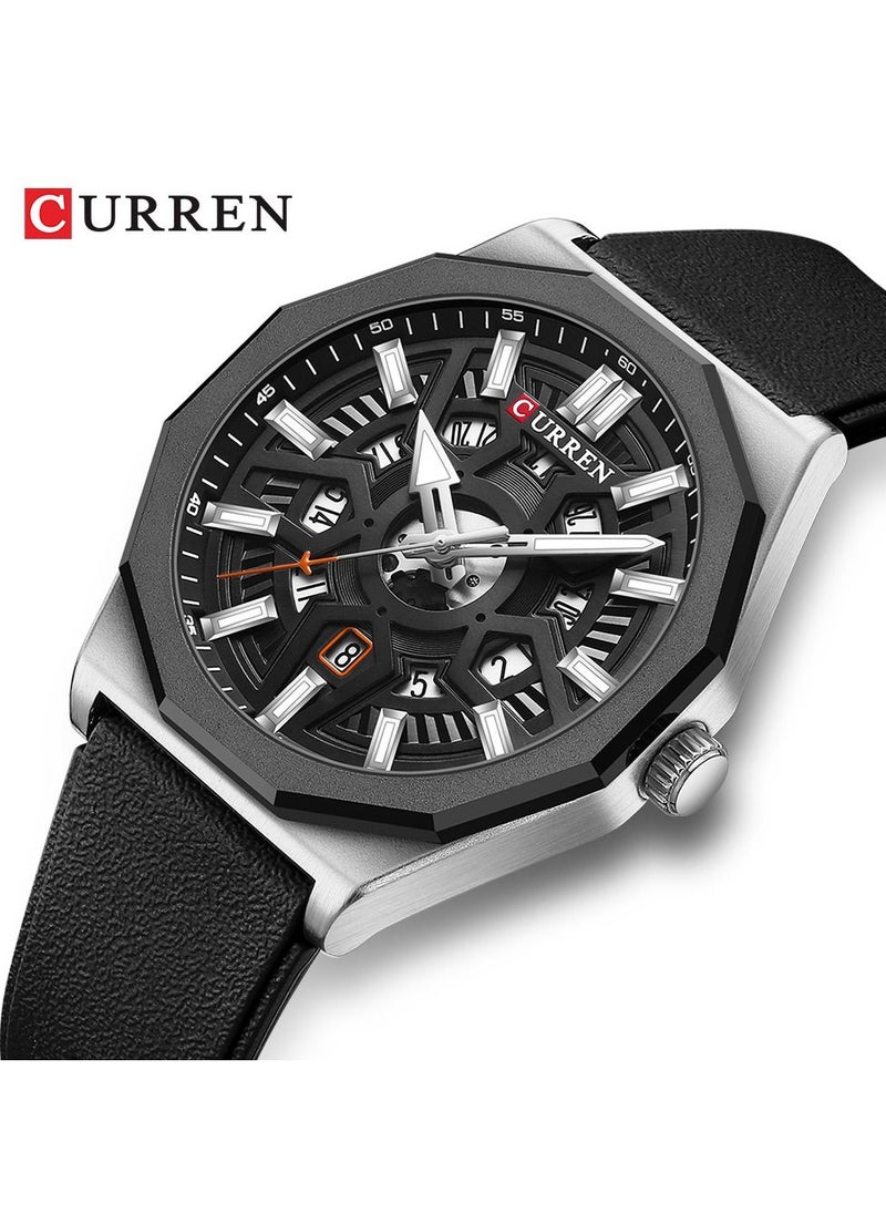 CURREN - Men's 8437 Water Resistant Rubber Watch - 44mm - Black - Image 1