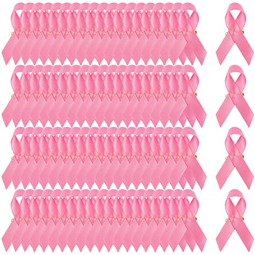 Biubee 80pcs Breast Cancer Awareness Accessories Pins- Breast Cancer Pink Ribbon Pins Gifts for Women Charity Event Fundraising Survivor Campaign Favors Supplies - Image 1