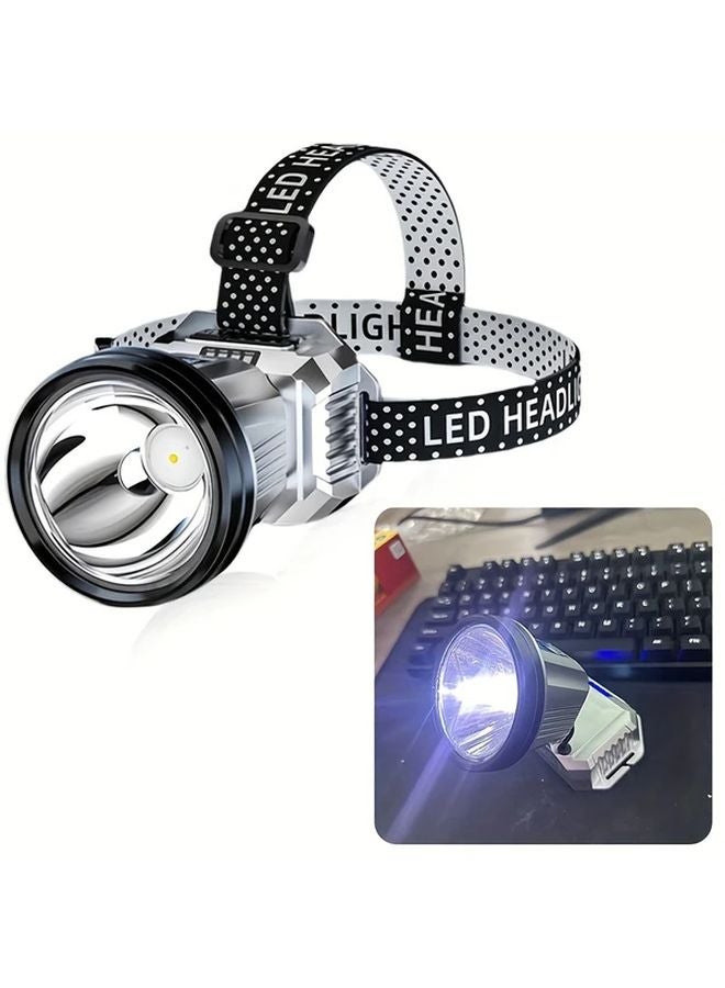 مصباح أمامي LED، مصباح طوارئ قابل لإعادة الشحن عبر USB، مصباح يدوي بدون استخدام اليدين بزاوية قابلة للتعديل - Image 1