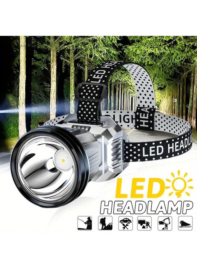 مصباح أمامي LED، مصباح طوارئ قابل لإعادة الشحن عبر USB، مصباح يدوي بدون استخدام اليدين بزاوية قابلة للتعديل - Image 2