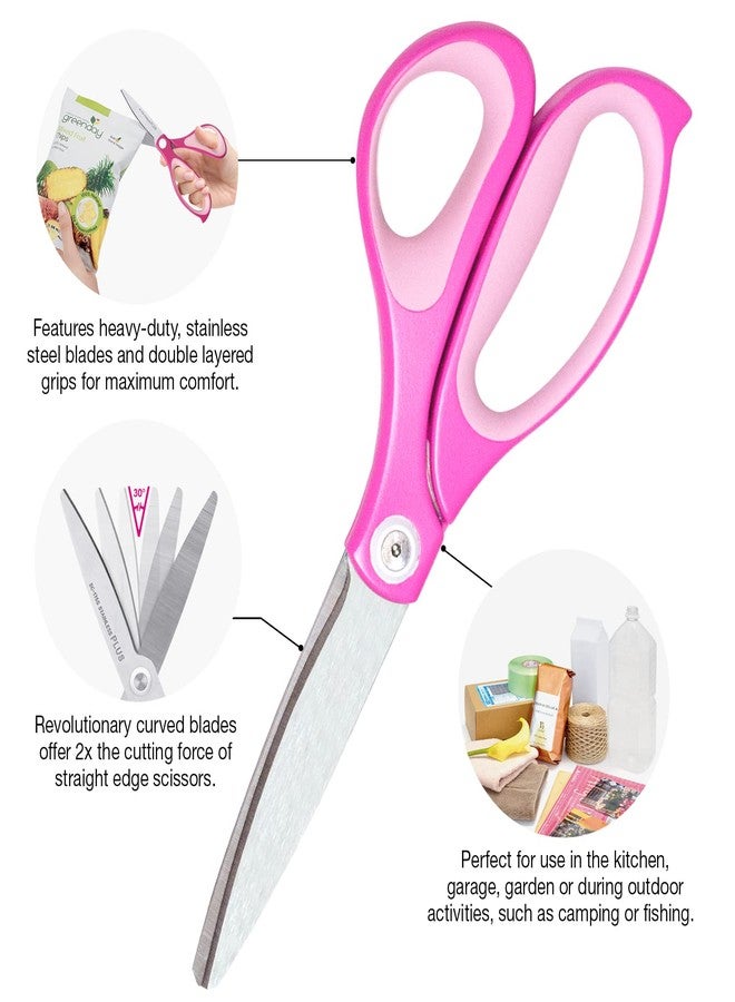 بلاس مقص PLUS Fit Cut Curve Scissers 8 بوصة وردي - Image 2
