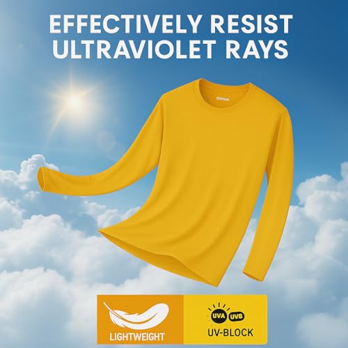 Opna Men's Long Sleeve Moisture Wicking Athletic Shirts Gold-L - Image 3