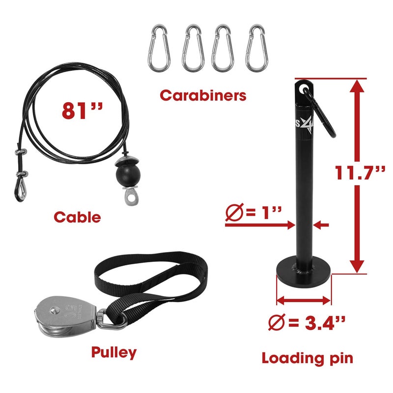 Yes4All Lift And Lat Pulley System Gym Attachment With Plate Loading Pin – Cable Pulley System Gym For Standard & Olympic Weight Plates - Image 2