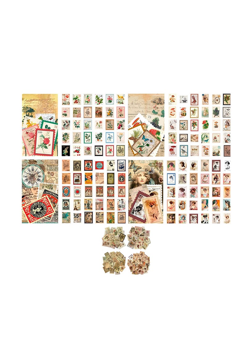 Vintage Postage Stamp Stickers for Scrapbooking & Journaling - 240pcs Deco Paper Stickers for Kids DIY Crafts & Planners - Image 1