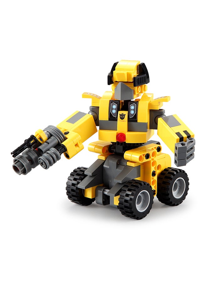 CaDA CaDA 2 in 1 Car Toy Building Blocks Yellow Hornet Robot  C52020W 267pcs for +6 Years old  - Image 4