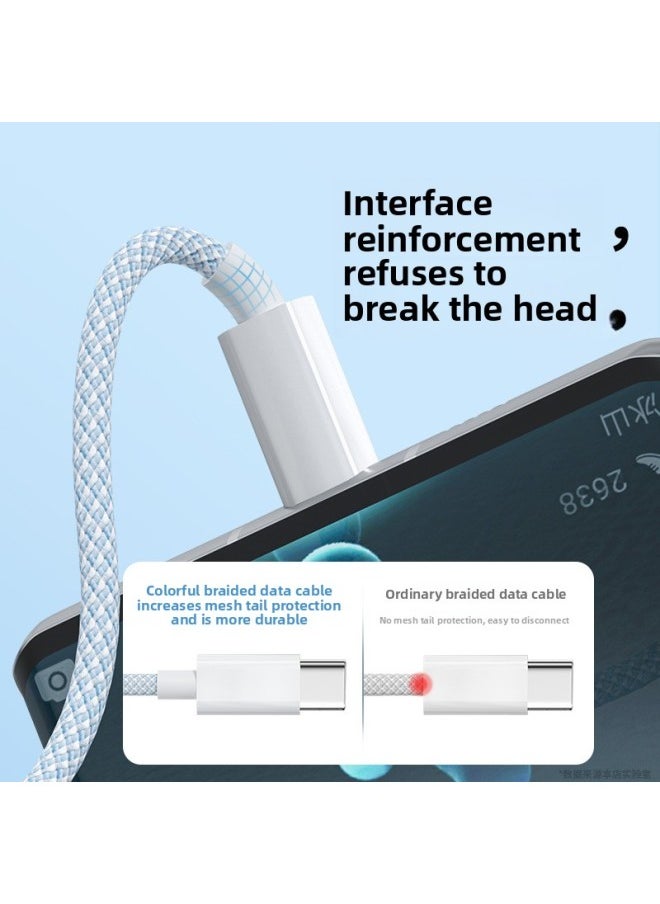 Typec Data Cable 100W Fast Charging Tpyec Charging Cable For Huawei Mate60 Glory Vivo Millet P3-Color:【elegant Gray-quick Charging Set】 Colorful Typec Fast Charging Cable + Fast Charging Head-1m