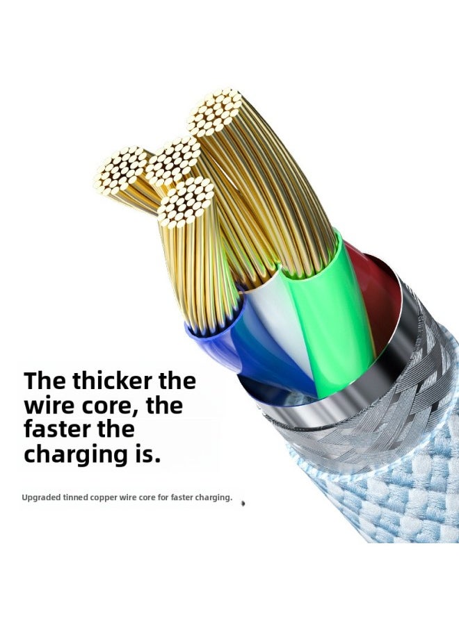 Typec Data Cable 100W Fast Charging Tpyec Charging Cable For Huawei Mate60 Glory Vivo Millet P3-Color:【elegant Gray-quick Charging Set】 Colorful Typec Fast Charging Cable + Fast Charging Head-1m