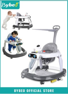 Bybeo 3 in 1 Baby Walker With Parent Push Handle Adjustable Height Multifunction and Big Comfortable Seat Cushion, Detachable Trampoline Mat for Infants & Children  - Image 1