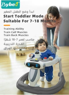 Bybeo 3 in 1 Baby Walker With Parent Push Handle Adjustable Height Multifunction and Big Comfortable Seat Cushion, Detachable Trampoline Mat for Infants & Children  - Image 2