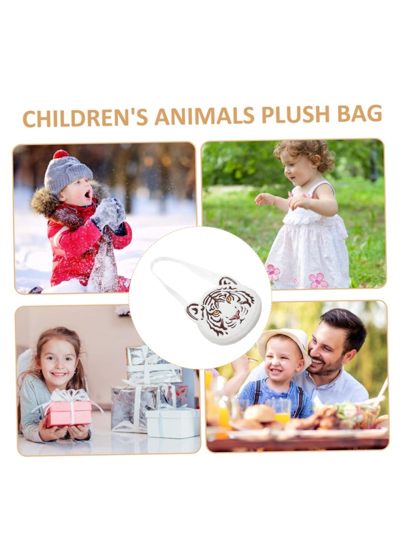 Zikra White Tiger Crossbody Bag Girl Presents Girl Stuffed Animals Cartoon Shoulder Bag Change Purse Tiger Bag Coin Purse Plush Shoulder Bags Children Coin Purse White Fur - Image 5