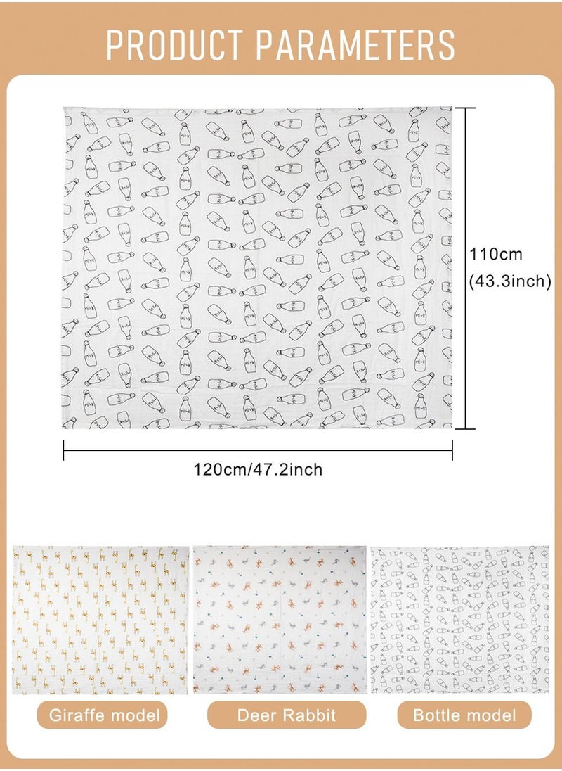 HomarKet - 3 Packs Baby Swaddle Blanket New Born Baby Clothes Large Premium Knit Baby Burp Cloth Muslin Baby Blankets for Girls and Boys - Image 1