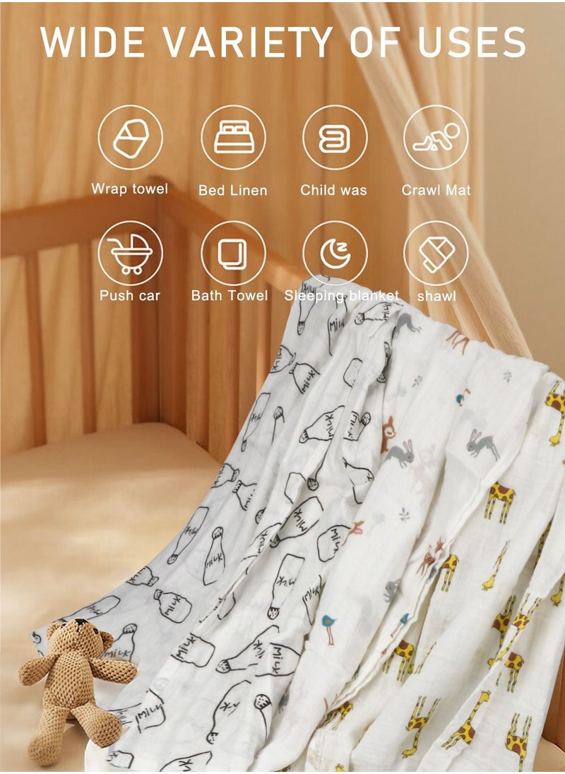 HomarKet - 3 Packs Baby Swaddle Blanket New Born Baby Clothes Large Premium Knit Baby Burp Cloth Muslin Baby Blankets for Girls and Boys - Image 1