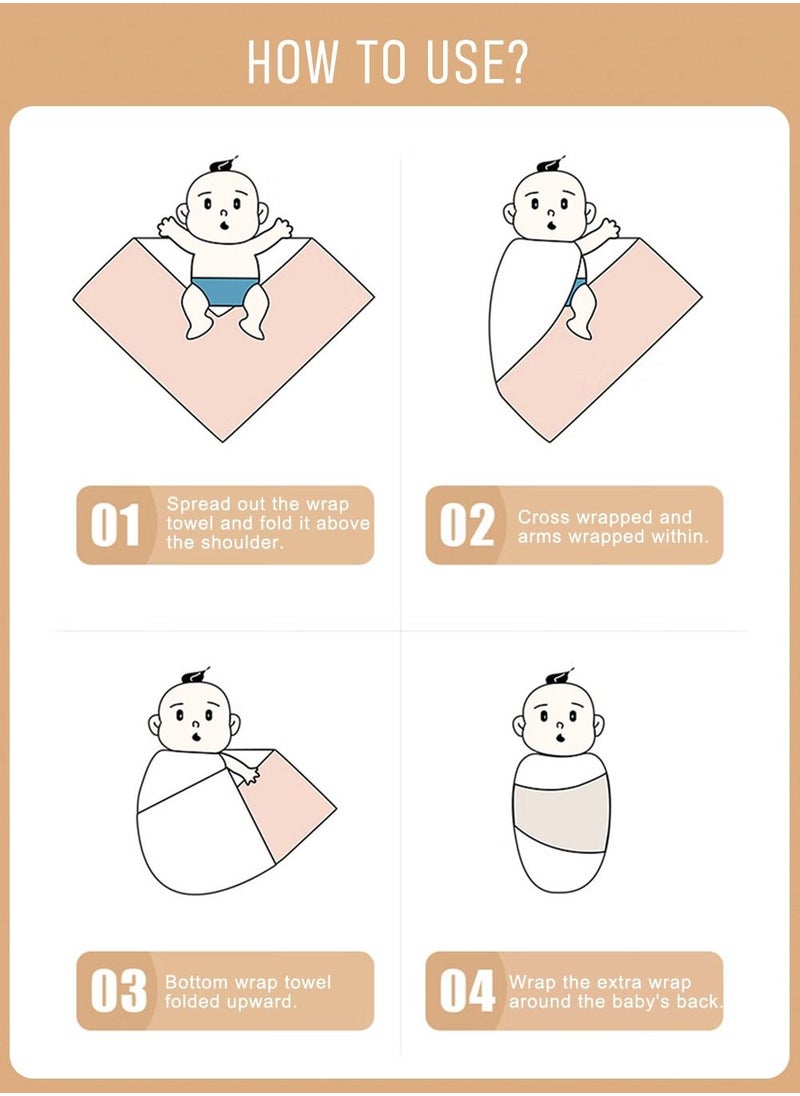 HomarKet - 3 Packs Baby Swaddle Blanket New Born Baby Clothes Large Premium Knit Baby Burp Cloth Muslin Baby Blankets for Girls and Boys - Image 1