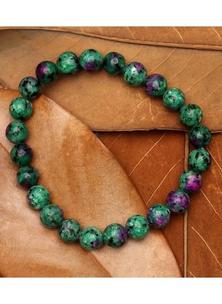 جلوسكي سوار تخفيف الإجهاد المرن الخرز الخضراء الطبيعي، هدية لكل من الرجال والنساء. - Image 3